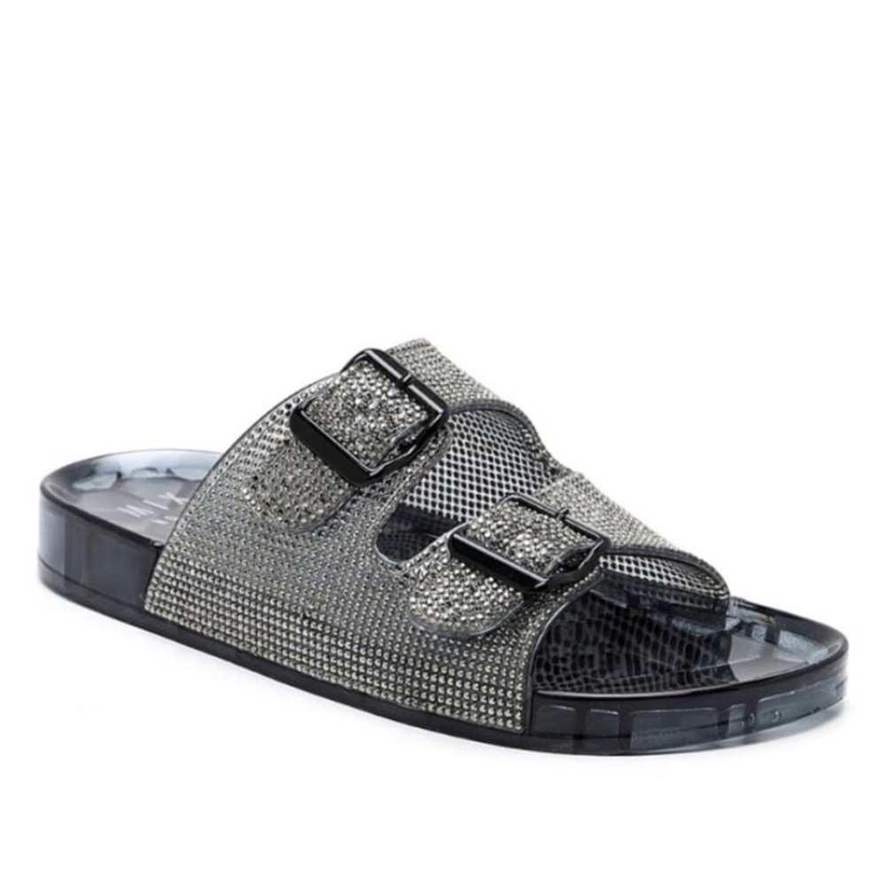 NWOT Shimmery Jelly Slide Sandals, Size 8